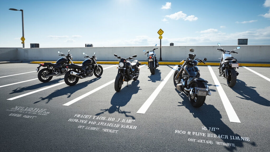 Combien de motos sur une place de parking : règles, capacités et risques